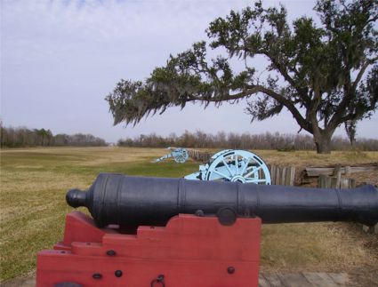 cannons at the Battle of New Orleans battlefield